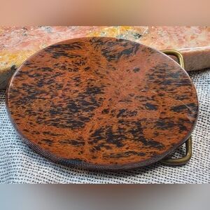 Beautiful Mahogany Obsidian Oval Belt Buckle Unisex And Handcrafted